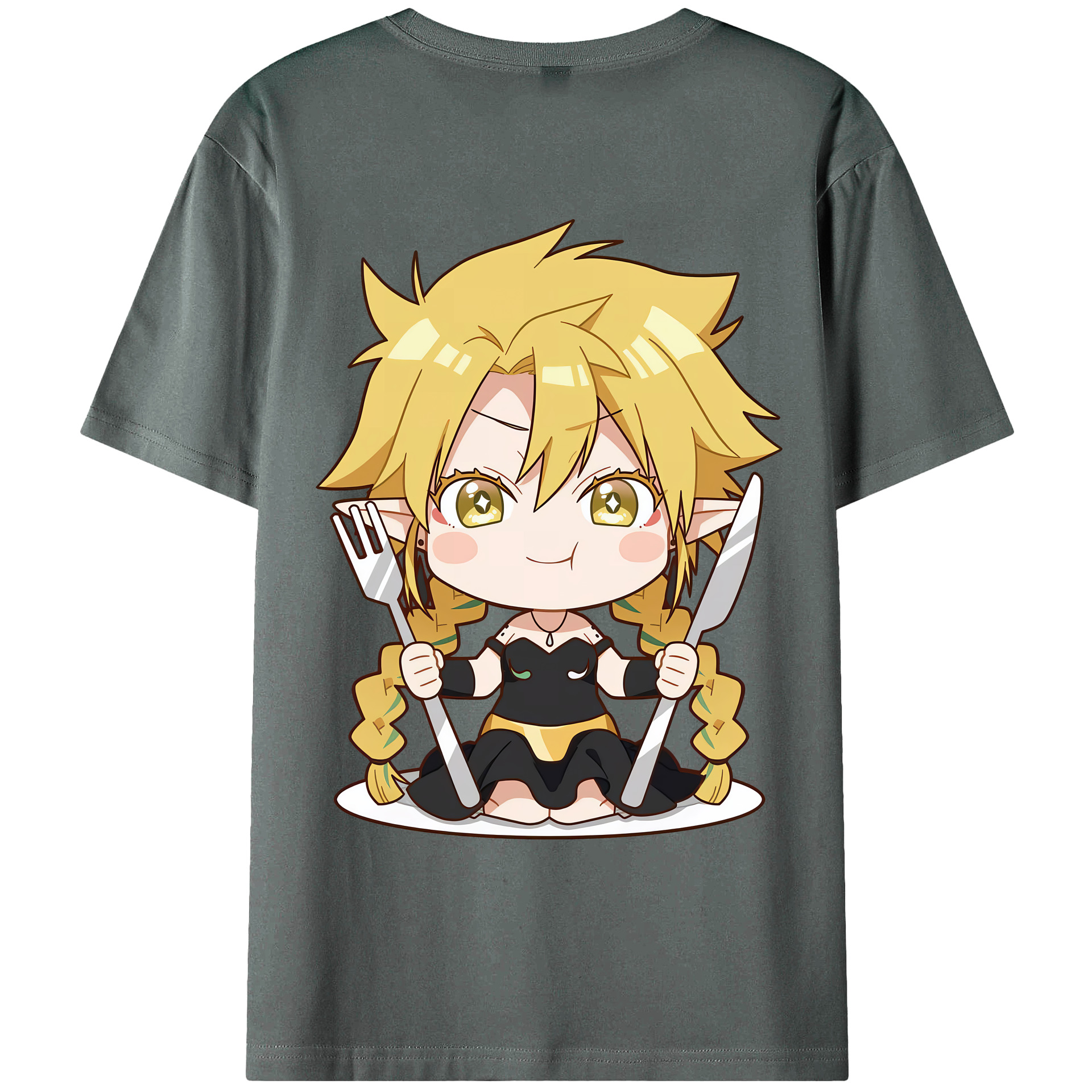 （画像用） 転スラ Regarding Reincarnated to Slime 綿100％ メンズ半袖Tシャツ（バックプリント） 通気性